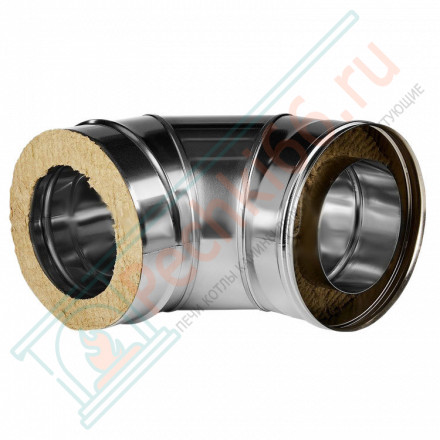 Отвод 90° с изол (НЕРЖ-321/0,8-НЕРЖ-439/0,5) d-250/330 (Дымок-Lux)