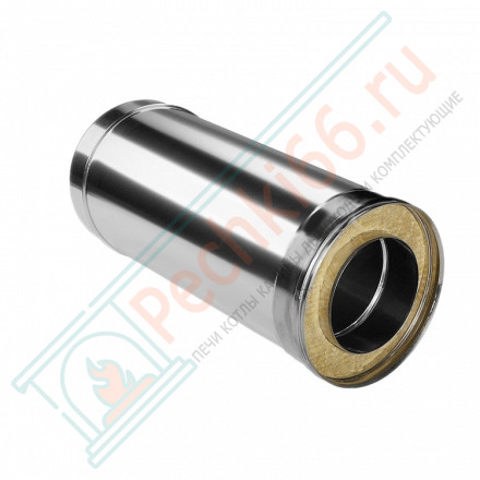 Сэндвич труба для дымохода L=500 (НЕРЖ-321/0,8-НЕРЖ-439/0,5) d-150/230 (Дымок-Lux)