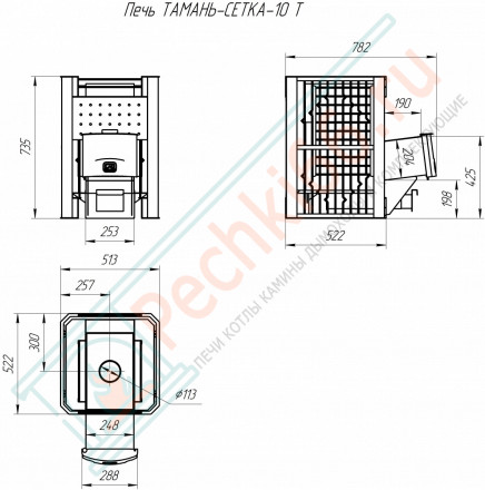 Печь для бани Тамань-сетка 10 Т (Теплодар)