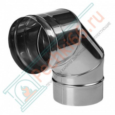 Отвод 90° без изол (НЕРЖ-321/0,5) d-120 (Дымок-Lux)