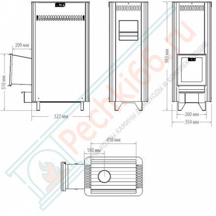 Печь для бани Костёр-ПаРус 24 (Костёр) до 24 м3