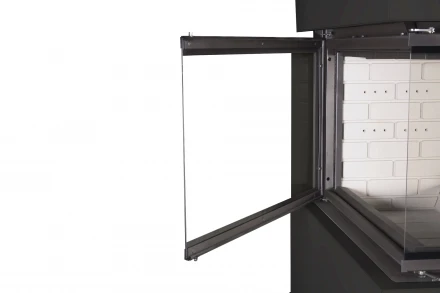 Камин Родос 900 черный, белый шамот (ЭкоКамин)