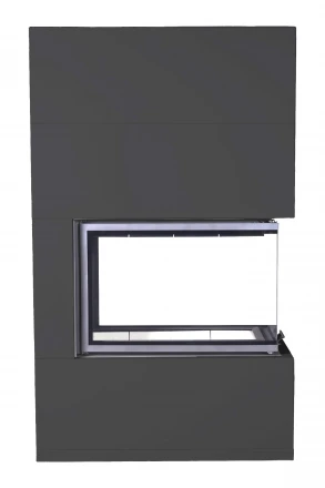 Камин Родос 900 черный, белый шамот (ЭкоКамин)