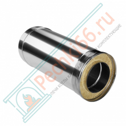 Сэндвич труба для дымохода L=500 (НЕРЖ-321/0,5-НЕРЖ-439/0,5) d-115/200 (Дымок-Lux)