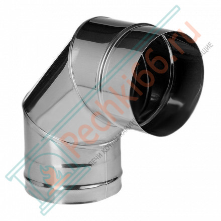 Отвод 90° без изол (НЕРЖ-321/0,5) d-200 (Дымок-Lux)