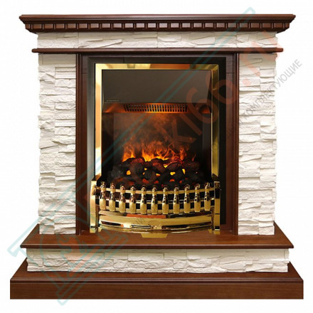 Электрический каминокомплект Calgary - Дуб / Сланец белый с очагом Atherton (Dimplex)