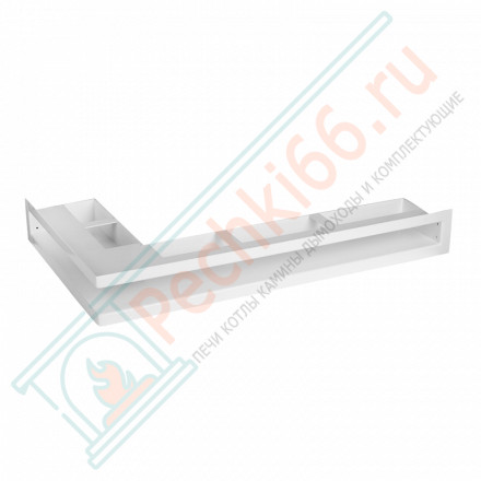 Угловая вентиляционная решетка 630 х 360 (мм) левый угол, белая (Молодой-Урал)