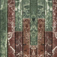 Плитка из камня ламель 1-м² "Змеевик + Россо Леванте" (Feringer)