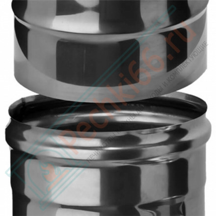 Сэндвич труба для дымохода L=0,5м (НЕРЖ-430/0,8-НЕРЖ-430/0,5) d-180/280 (Ferrum HF)