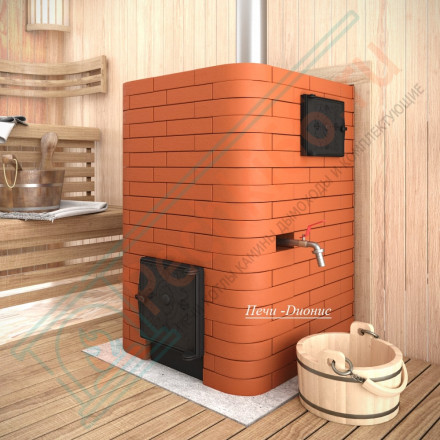 Печь банная Емельяныч под обкладку, с каминной дверцей 8АС (Дионис)