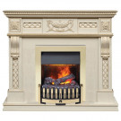 Каминокомплект Corsica - Слоновая кость с патиной (Ширина 1100) с электрическим очагом Danville Brass FB2