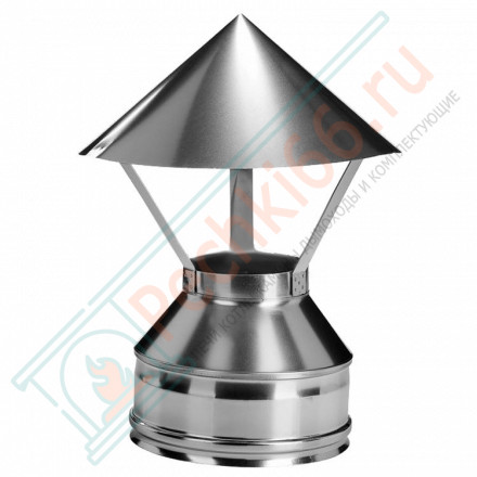 Зонт на трубу с изол (НЕРЖ-321/0,5-НЕРЖ-439/0,5) d-115/200 (Дымок-Lux)