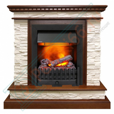 Электрический каминокомплект Calgary - Дуб / Сланец белый с очагом Danville Black FB2 (Dimplex)