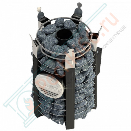 Банная печь Августа СТОУН с панорамным стеклом (Добросталь)