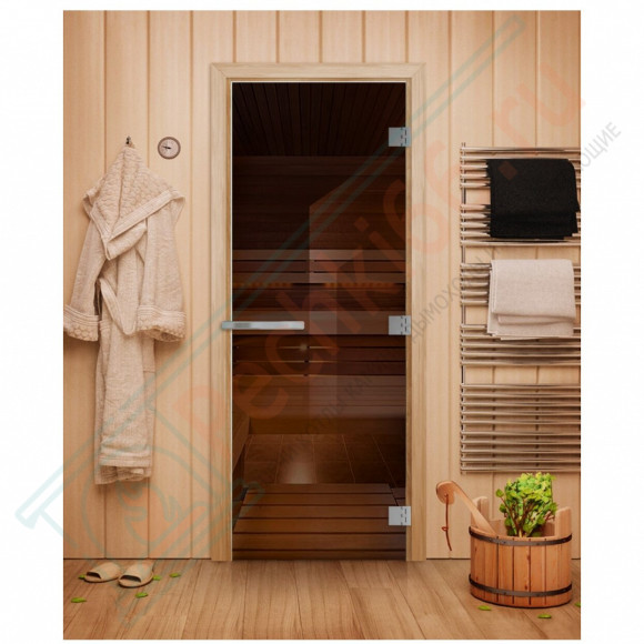Дверь для бани и сауны Эталон, бронза 10мм, 200х80 см (по коробке) (DoorWood) в Сургуте