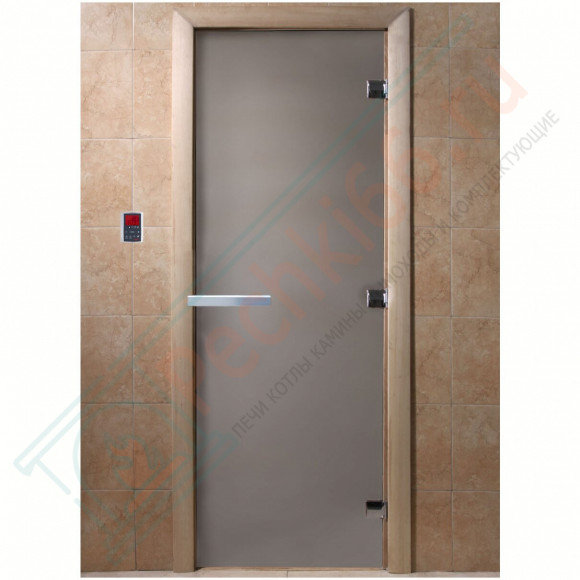 Дверь стеклянная для бани, сатин матовый, 2100х800 (DoorWood) в Сургуте