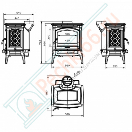 Чугунная дровяная печь Craftsbury (Hergom)