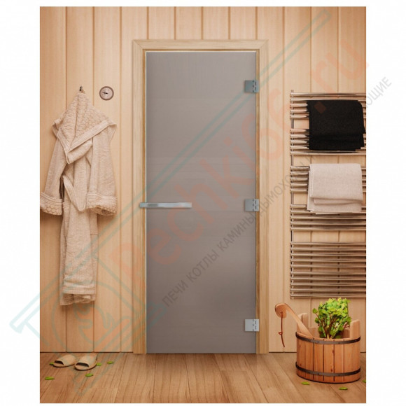 Дверь для бани и сауны Эталон, сатин, 200х80 см (по коробке) (DoorWood) в Сургуте