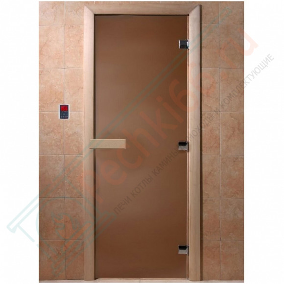Дверь стеклянная для бани "Теплая ночь" бронза матовая 2000х800 (DoorWood) в Сургуте