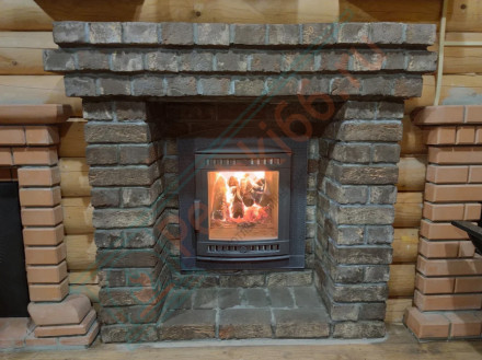 Печь для бани Атмосфера L+, усиленная каменка, комбинированная облицовка талькохлорит (ProMetall)