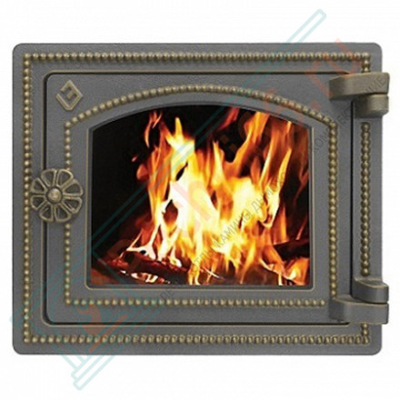 Дверца печная чугунная ДТ-3С, бронза (Везувий)