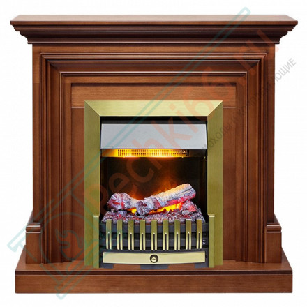 Электрический Каминокомплект Bradford - Орех с очагом Danville Antique Brass FB2