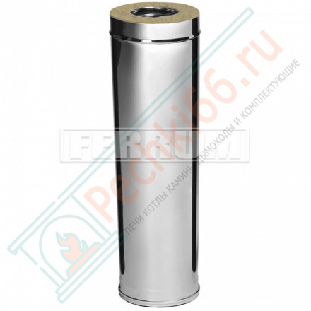 Сэндвич труба для дымохода L=1м (Aisi-304/0,8-НЕРЖ) d-115/200 (Ferrum Austenite HF)