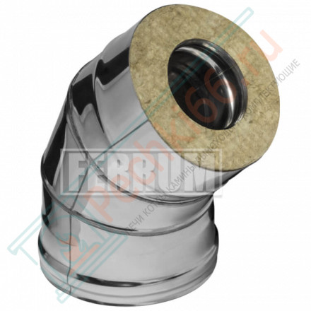 Сэндвич колено 45° (НЕРЖ-430/0,8-НЕРЖ-430/0,5) d-200/280 (Ferrum HF)