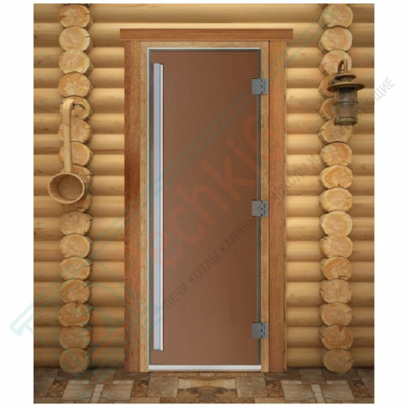Стеклянная дверь для бани Престиж PRO, матовая бронза, 2000х800 (DoorWood) в Сургуте
