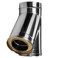 Тройник 45° с изол (НЕРЖ-321/0,8-НЕРЖ-439/0,5) d-120/200 (Дымок-Lux)