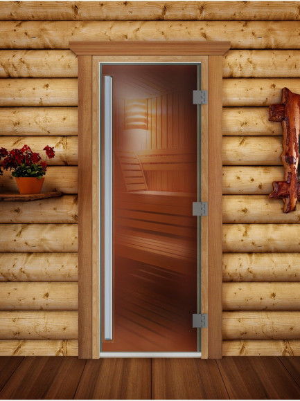 Дверь для бани и сауны Престиж бронза, 170х70 см по коробке (DoorWood) в Сургуте