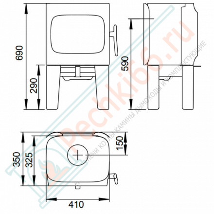 Чугунная печь-камин F 105 R LL BP (Jotul)