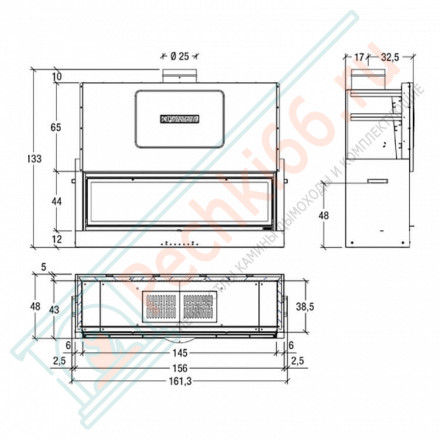 Стальная топка MA 265 SL (Piazzetta) 15,5 кВт