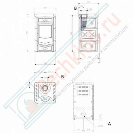 Печь-камин Nicoletta, цвет бежевый (La Nordica)