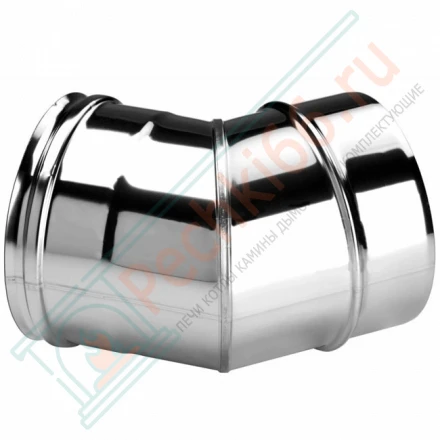 Отвод одностенный 45° (AISI-321/0,5мм) d-200 (Вулкан)