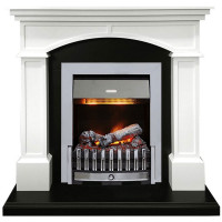 Каминокомплект Langford - Белый с черным с электрическим очагом Danville Chrome FB2