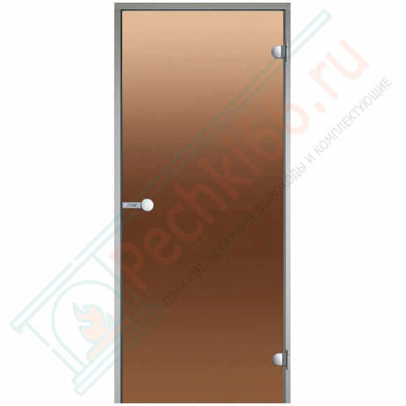 Дверь стеклянная для хамама, бронза, коробка алюминий 1900х700 (Harvia) DA71901 в Сургуте