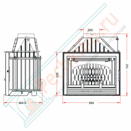 Чугунная топка INVICTA 700 COMPACT VOLET (INVICTA)
