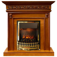 Каминокомплект Valletta - Орех с очагом Atherton