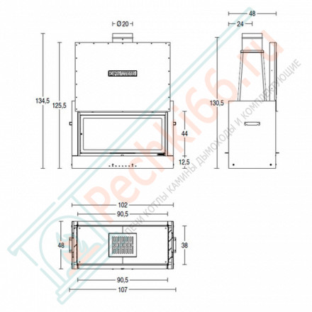 Стальная топка MA 263 B SL (Piazzetta) 12,5 кВт