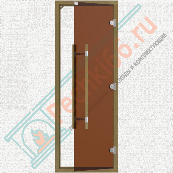 Дверь стеклянная для бани и сауны, бронза с порогом, коробка кедр, ручка с металлической вставкой 1900х700 (Sawo) 741-4SGD в Сургуте