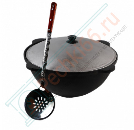 Узбекский чугунный казан плоское дно 6 л. (Наманган DAVR METALL)