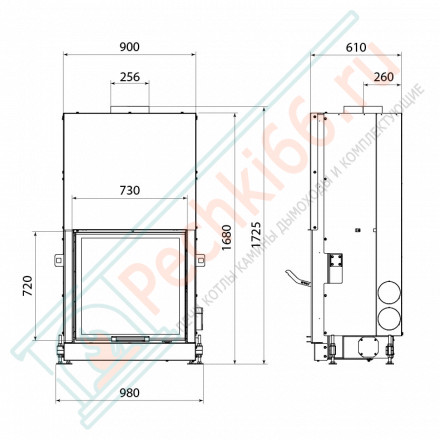 Каминная топка FS 750W, белый шамот (Stav)