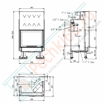 Каминная топка Termocamino WF D.S.A Plus (La Nordica)