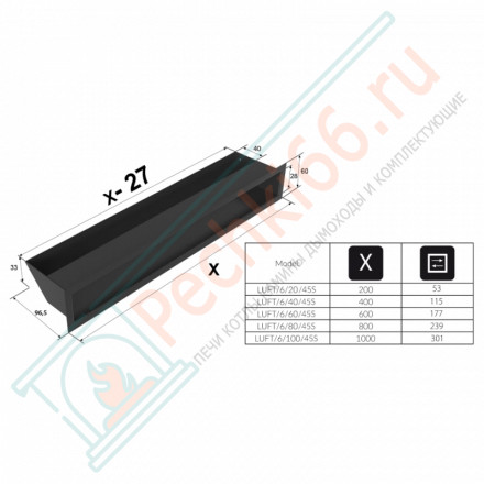 Вентиляционная решетка Люфт графит 6х80 (Kratki)