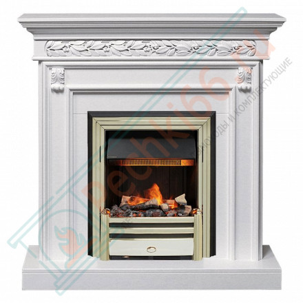 Каминокомплект Valletta - Белый (Ширина 1040 мм) с очагом Cavendish