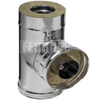 Сэндвич тройник 90° (НЕРЖ-430/0,8-НЕРЖ-430/0,5) d-120/200 (Ferrum HF) Сэндвич тройник 90° (НЕРЖ-430/0,8-НЕРЖ-430/0,5) d-120/200 (Ferrum HF)