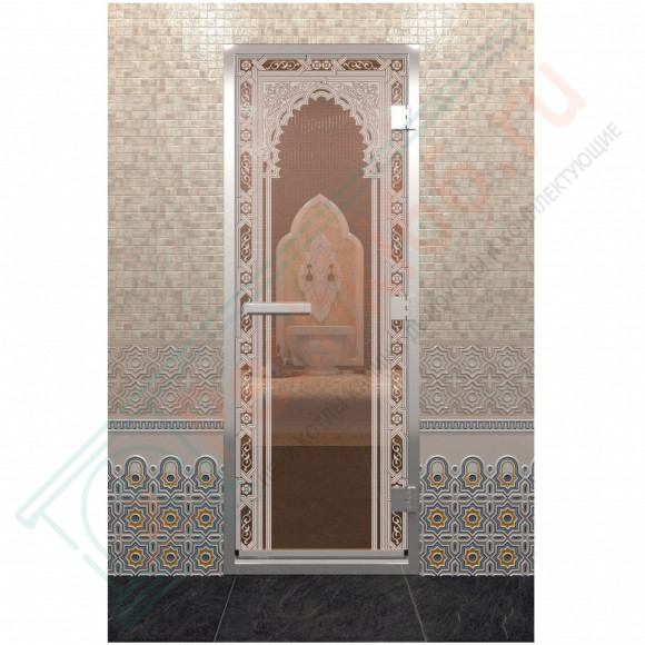 Стеклянная дверь DoorWood «Хамам Восточная Арка Бронза» 2000х800 (по коробке) в Сургуте