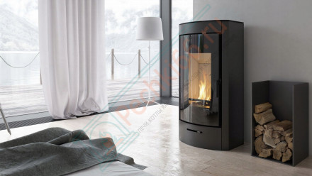 Печь-камин Orti, черная сталь (Defro-Home) 9кВт