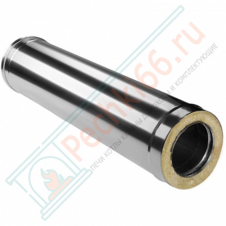 Сэндвич труба для дымохода L=1000 (НЕРЖ-321/0,8-НЕРЖ-439/0,5) d-200/280 (Дымок-Lux)